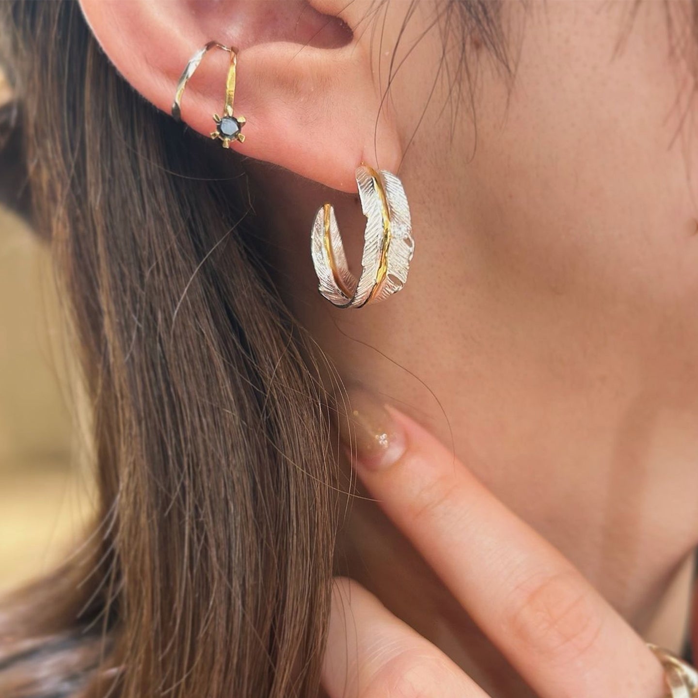 VAINON】Destroyed Half Hoop Pierce（両耳用） VAINON Destroyed Half